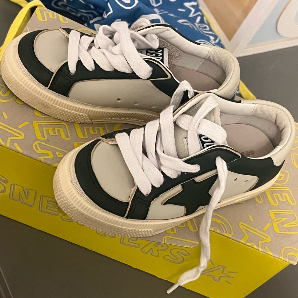 Golden Goose Kids' Sneakers in White and Dark Green